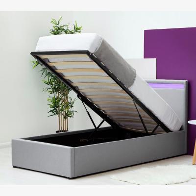 The Range Stanlake LED Headboard Grey Storage Ottoman Bed Frame - Grey / Single