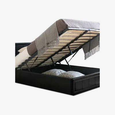 The Range Bailey Ottoman Bed Frame - Black / No / Single