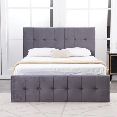 The Range Kosy Koala Grey Single Velvet Milano Bed Frame Ottoman Storage Bed