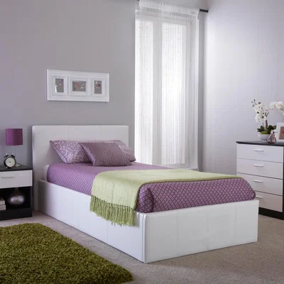 The Range Side Lift Ottoman Bed - White / Single