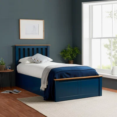 The Range Phoenix Single Storage Ottoman Bed - Blue