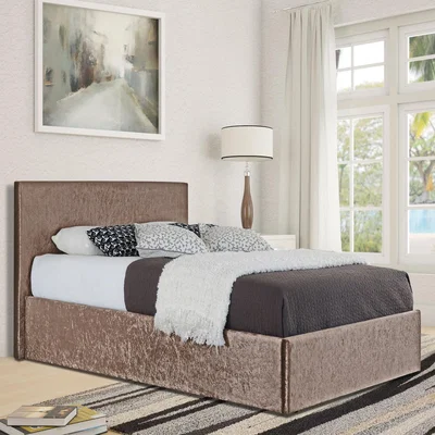 The Range Truffle Crush Velvet Storage Ottoman Bed Frame  - Single