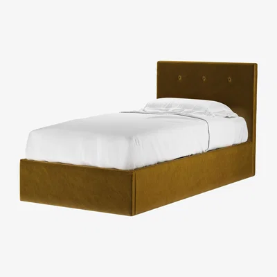 Sofa.com Avery 100cm Single Ottoman Bed in Nefertiti Gold Cotton Matt Velvet