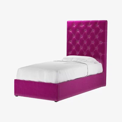 Sofa.com Rosalie 150cm Single Ottoman Bed in Peony Cotton Matt Velvet - sofa.com