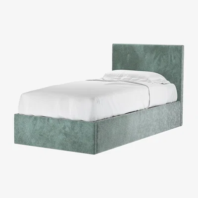 Sofa.com Avery 100cm Single Ottoman Bed in Peppermint Bubble Velvet