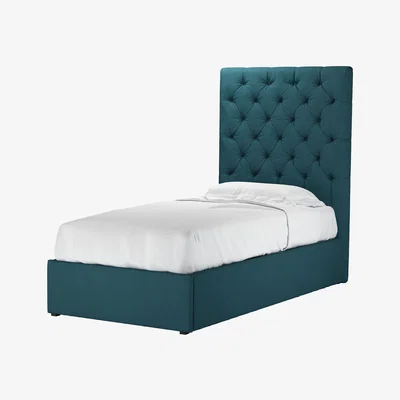 Sofa.com Rosalie 150cm Single Ottoman Bed in Evergreen Brushed Linen Cotton - sofa.com