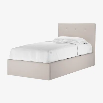 Sofa.com Avery 100cm Single Ottoman Bed in Taupe Brushed Linen Cotton