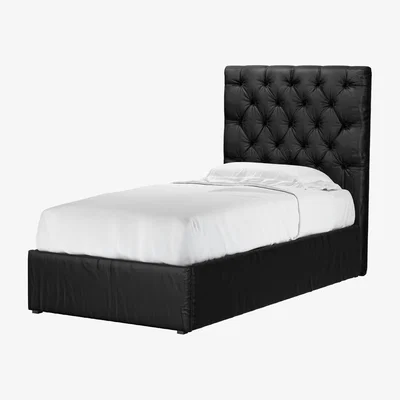 Sofa.com Rosalie 130cm Single Ottoman Bed in Smoke Soft Leather - sofa.com