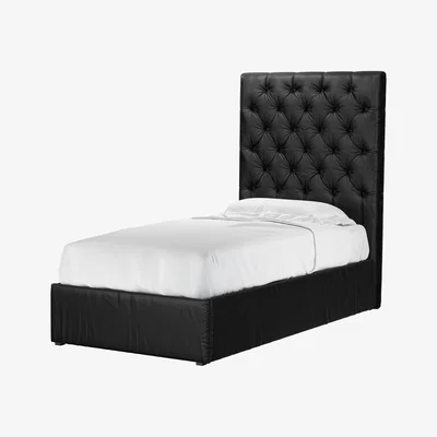 Sofa.com Rosalie 150cm Single Ottoman Bed in Smoke Soft Leather - sofa.com