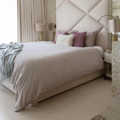 Amara Essentials - Tie-Hem Washed Cotton Duvet Set - Pearl - King