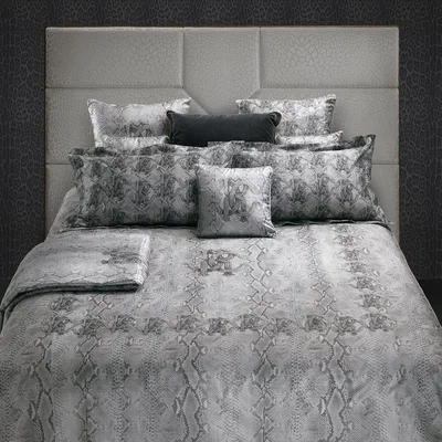 Amara Roberto Cavalli Home - Snake Python Duvet Set - Silver - King