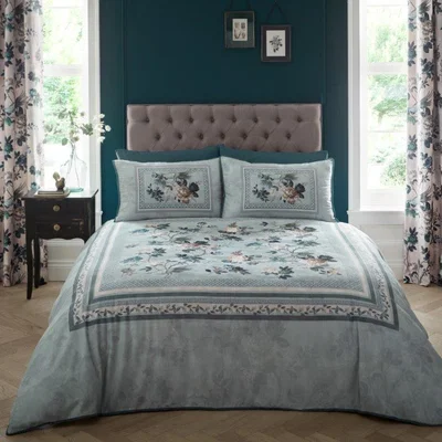Downtown Appletree Heritage Windsford Cotton Teal Duvet Set - King