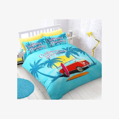 The Range Fun California Dreaming Campervan Duvet Set - Turquoise / King