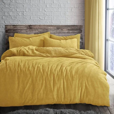 The Range Teddy Ochre Soft Cosy Thermal Fleece Duvet Set - Ochre / King