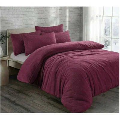 The Range Purple Teddy Fleece Duvet King - Purple