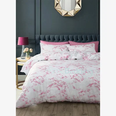 The Range Stunning Soft Marble Duvet Set - Pink / King