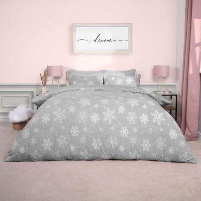 The Range Snowflake Teddy Christmas Duvet Set - Grey / King