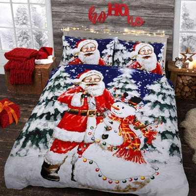 The Range Wonderand Santa Xmas Lights Duvet Set - Blue / King