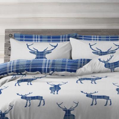 The Range Classic Stag Check Duvet Set - Navy / King