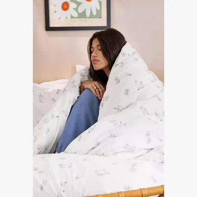 Urban Outfitters Urban Outfitters Yoga Frogs Duvet Set - White King