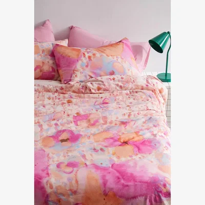 Urban Outfitters Philomena Pansy Duvet Set - Pink King at Urban Outfitters