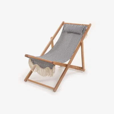 Amara Business & Pleasure Co - Premium Beach Chair - Lauren's Navy Stripe