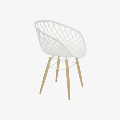 Amara Tramontina - Sidera Chair With Wooden Legs - White