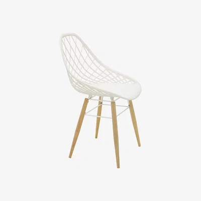Amara Tramontina - Philo Chair With Wooden Legs - White