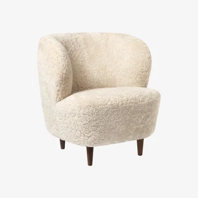 The Conran Shop Small Stay Lounge Chair in Moonlight Sheepskin & American Walnut