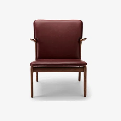 The Conran Shop OW124 Beak Chair Oiled Walnut & Sif Leather 95 brown