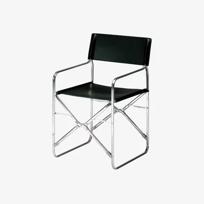 The Conran Shop April Folding Chair Black Cowhide
