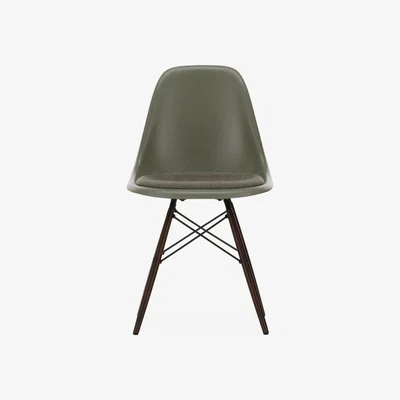 The Conran Shop DSW Plastic Side Chair in Warm Grey/Moor Brown, Raw Umber & Dark Maple