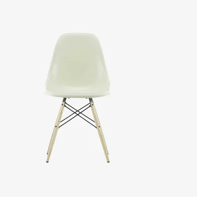 Heal's Vitra Eames Fibreglass Chair DSW Eames Sea Foam Green 65 Ash Honey Tone 05 Glides - Heal's UK Furniture