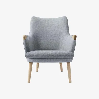 Heal's Carl Hansen & Son CH71 Lounge Chair Black Oak Shell Safire 007 Cushion Clay 0012 - Heal's UK Furniture
