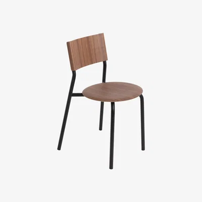 Made in Design SSD Stacking chair - / Walnut by TIPTOE Black/Natural wood