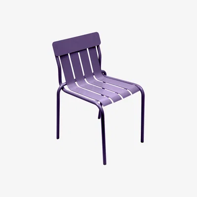 Made in Design Stripe Stacking chair - By Matali Crasset by Fermob Purple