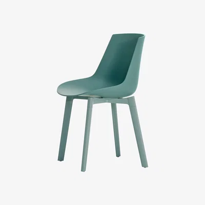 Made in Design Flow Color Chair - / 4 Cross oak feet by MDF Italia Blue