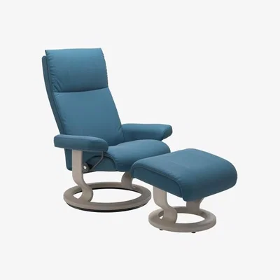 Downtown Stressless Aura Classic Chair & Footstool