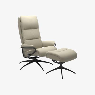 Downtown Stressless Tokyo High Back Star Chair W/Footstool