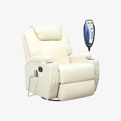 The Range WestWood Bonded Leather Massage Recliner Chair Heat - Beige