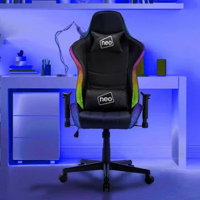 The Range Neo LED Racing Gaming Computer Chair - White