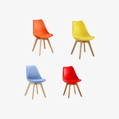 The Range Set of 4 Colourful Tulip Chairs