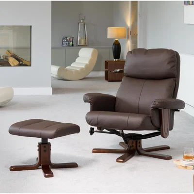 The Range Woodacre Swivel Recliner with Massage and Heat - Brown