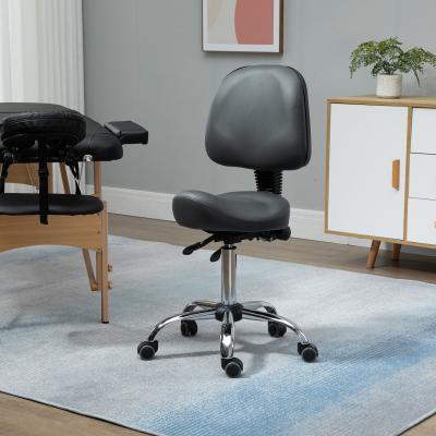 The Range Saddle Stool PU Leather Salon Chair for Massage Spa Clinic Beauty Tattoo - Grey
