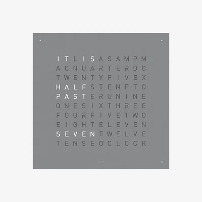 Amara QLOCKTWO - Classic Clock - 45x45cm - Grey Pepper