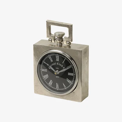 Amara Light & Living - Bradford Desk Clock - Nickel/Black