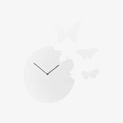 Amara Domeniconi - Large Butterfly Wall Clock - White