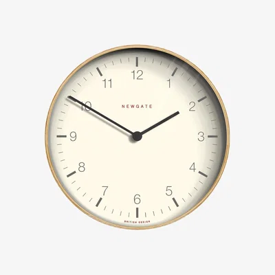 Amara Newgate Clocks - Mr Clarke Clock - Light Plywood - 28cm