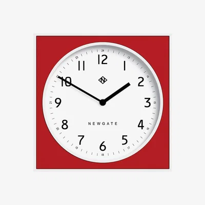 Amara Newgate Clocks - Burger & Chips Wall Clock - Red