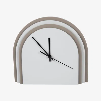 Amara Rudi - Central Desk Clock - Light Grey/Mud
